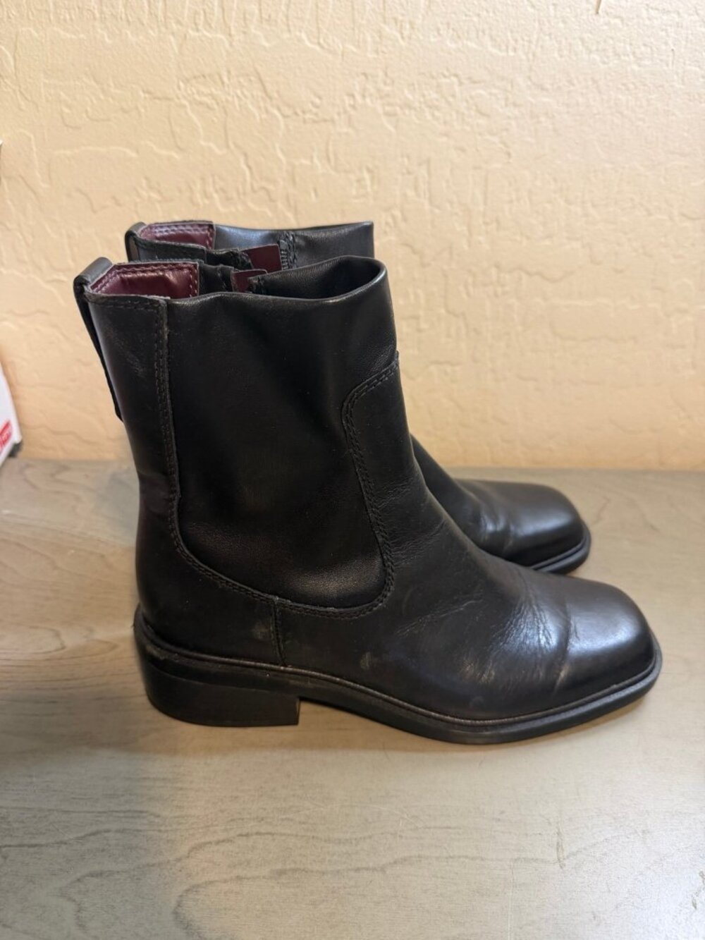 Black Leather Ankle Boots